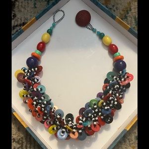 Multicolored Artisan Button Necklace NWOT